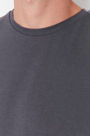 Anthracite Men'S Basic Regular/Normal Cut Crew Neck Short Sleeved T-Shirt