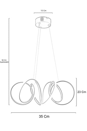 Minerva Cream Modern Pendant Lamp Led Chandelier Living Room Kitchen Room Led Chandelier
