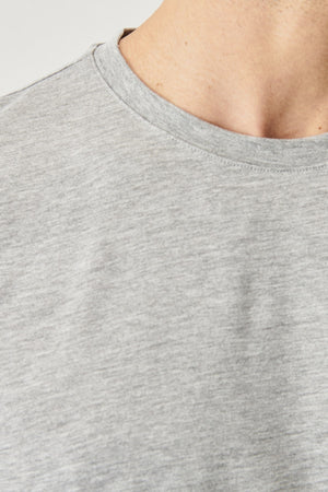 Men'S Gray Melange Cotton Slim Fit Slim Fit Crew Neck Short Sleeved T-Shirt