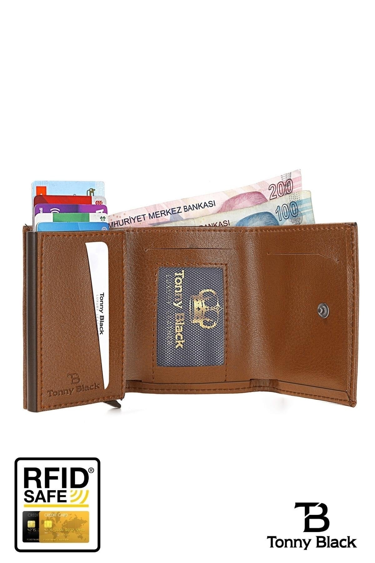 Original Automatic Mechanism Boxed Rfid Protection Anti Theft Money & Card Holder Wallet