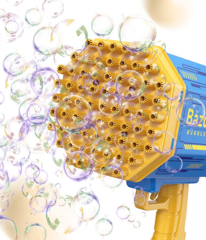 Bubble Gun Rocket 69 Holes Soap Bubbles Machine Gun Shape Automatic Blower With Light Toys For Kids Pomperos - Swordslife