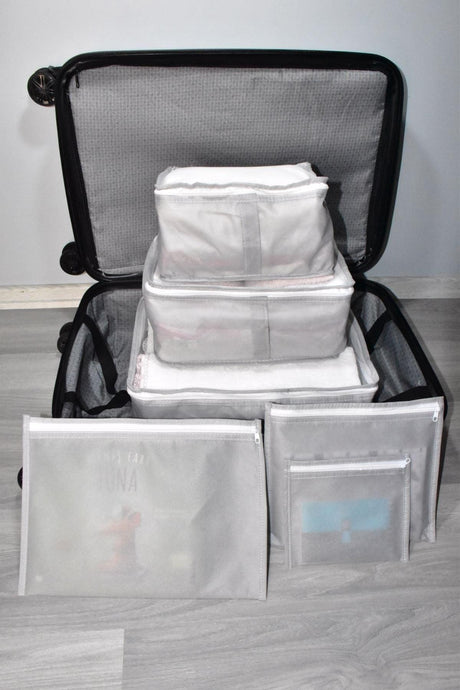 6 Luggage Suitcase Organizer Travel Bag Bag Organizer Organizer Set Gray - Swordslife