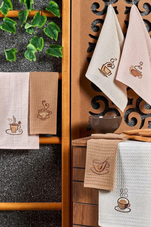 6 Pcs Kitchen Tea Towel Coffee Set 40x60