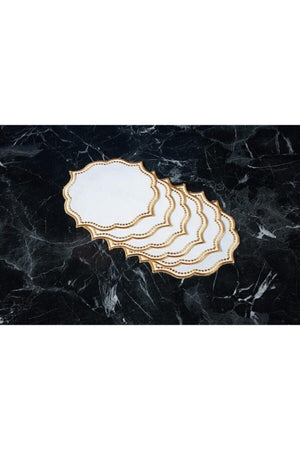 6 COCKTAIL NAPKIN EMBROIDERED LISA LINEN