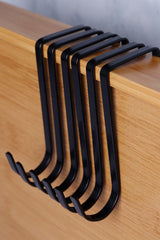 6 Pcs Metal Black Multi-Purpose Hanger Behind Door -m3 - Swordslife