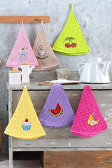 6 Piece Embroidered Round Kitchen Towel 60cm - Swordslife