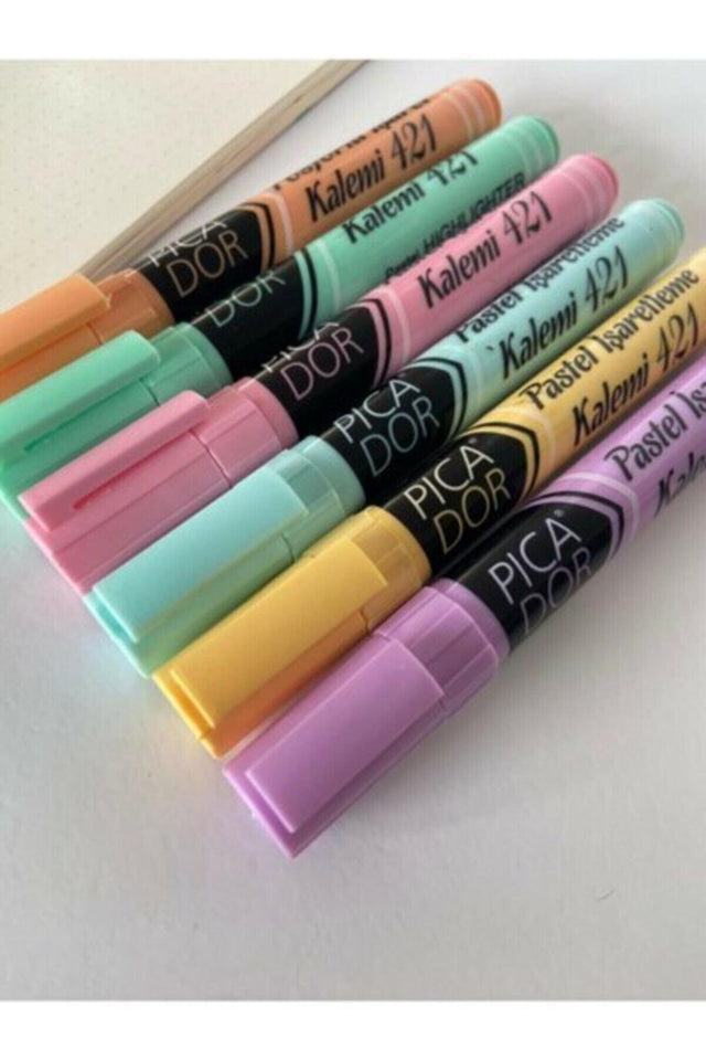 6 Pack Marker Pen Pastel Shades