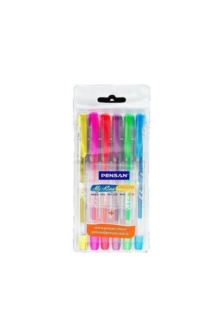 6 Neon Color Gel Pen Set