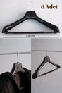 6 Pcs Coat Hanger Black Wide Thick Plastic Hanger - Jacket, Coat, Trousers and Coat Hanger - Swordslife