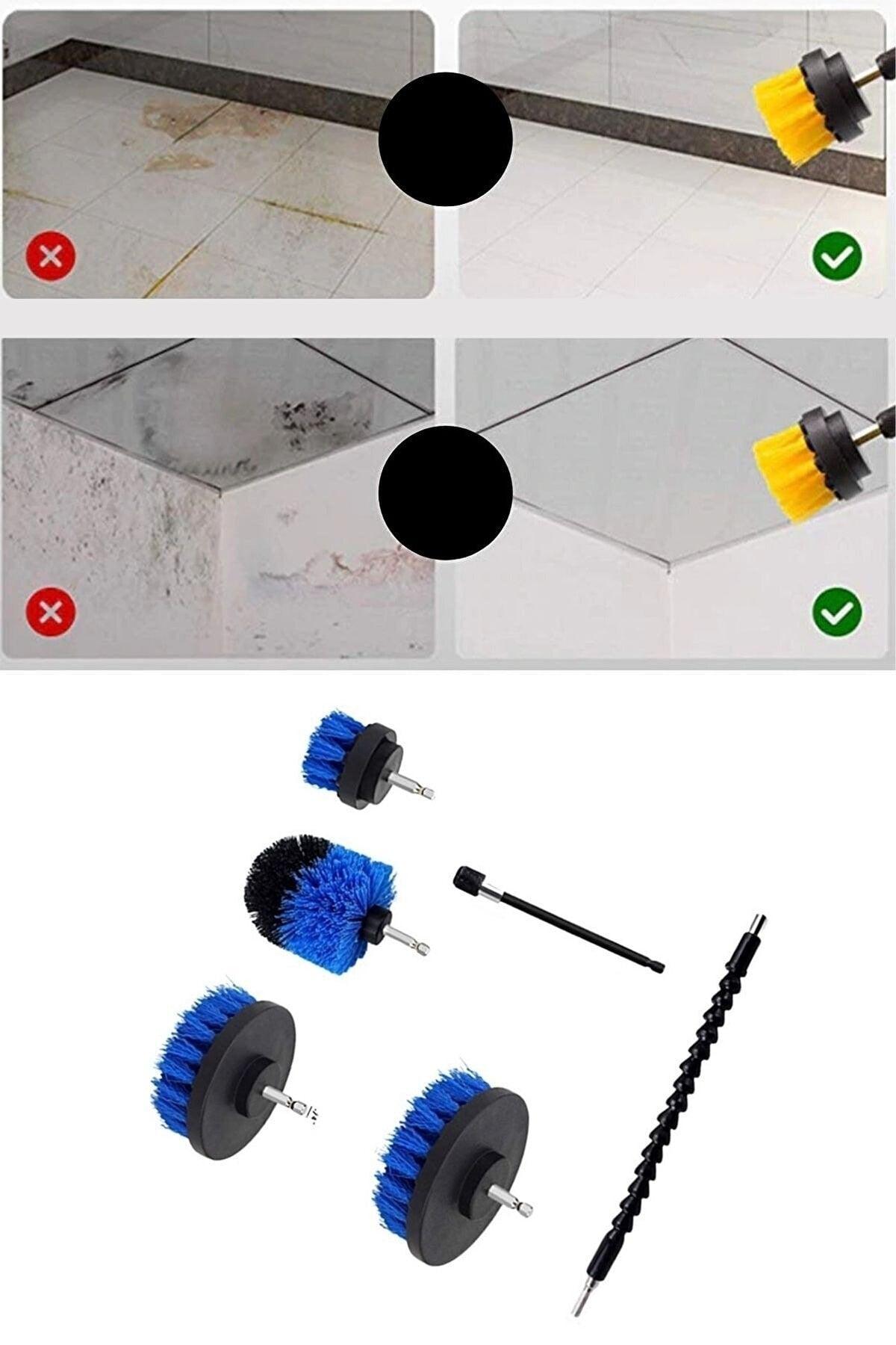 Surface Cleaning Brush Attached to 6-Piece Drill Bit - Swordslife