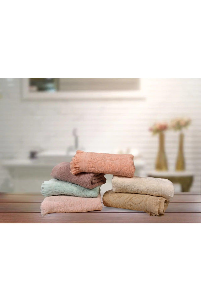 Set of 6 Jacquard Fringed Towel 50*90 100% Cotton - Swordslife