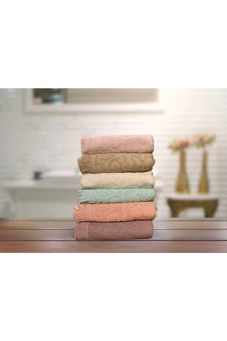 Set of 6 Jacquard Fringed Towel 50*90 100% Cotton - Swordslife