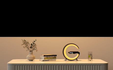 Intelligent Atmosphere Lamp Bluetooth Speaker Wireless Charger Bedside Lamp Sunrise Wake-up Lamp Polar Lamp Alarm Clock - Swordslife