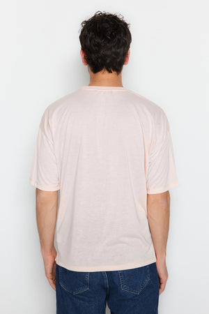 Pink Men'S Basic Oversize Crew Neck Short Sleeve T-Shirt Tmnss22Ts0300