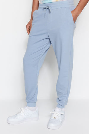 Blue Men'S Basic Regular/Normal Fit Elastic Jogger Sweatpants Tmnss20Ea0053