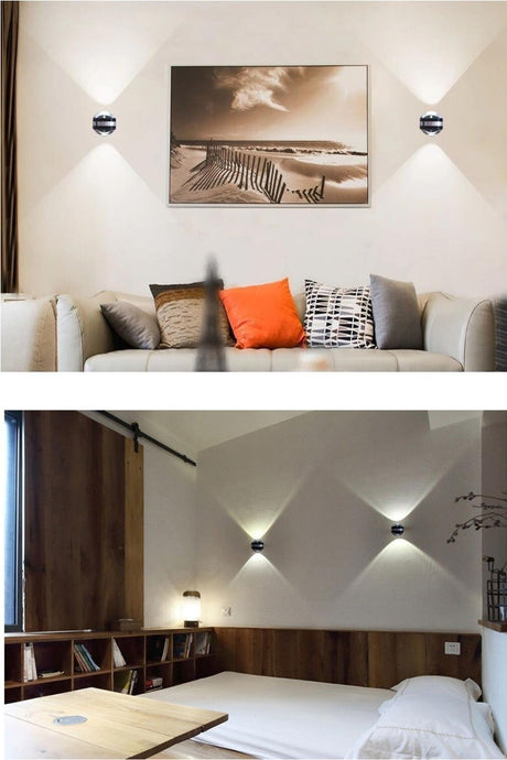 6w Modern Double Way Glass Aluminum Sconce Wall Lamp Decorativeled Lighting Daylight - Swordslife