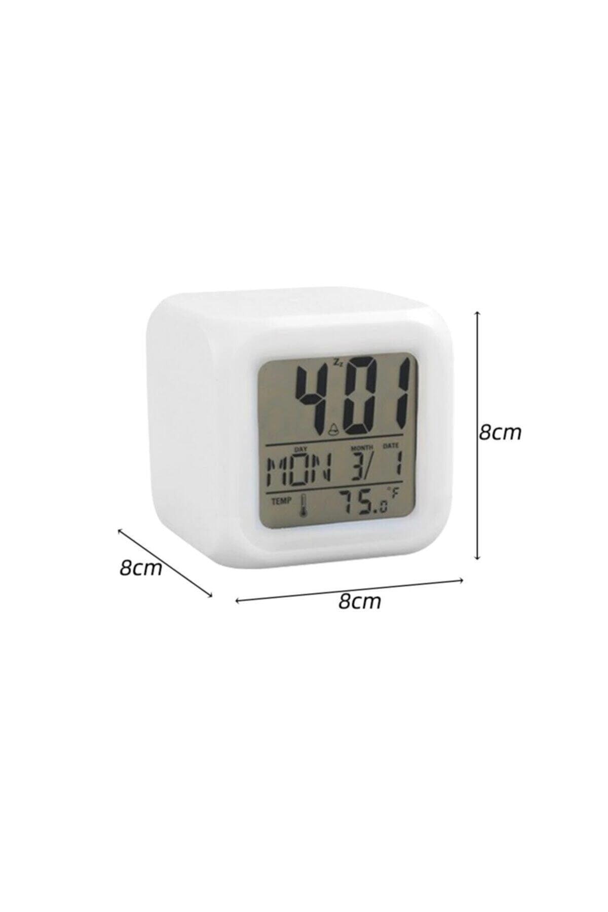 7 Colors Kids Room Xxl Alarm Digital Cube Alarm Clock 8x8x8 Cm Xxl - Swordslife