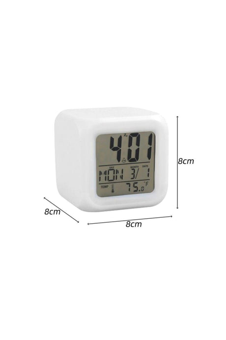 7 Colors Kids Room Xxl Alarm Digital Cube Alarm Clock 8x8x8 Cm Xxl - Swordslife