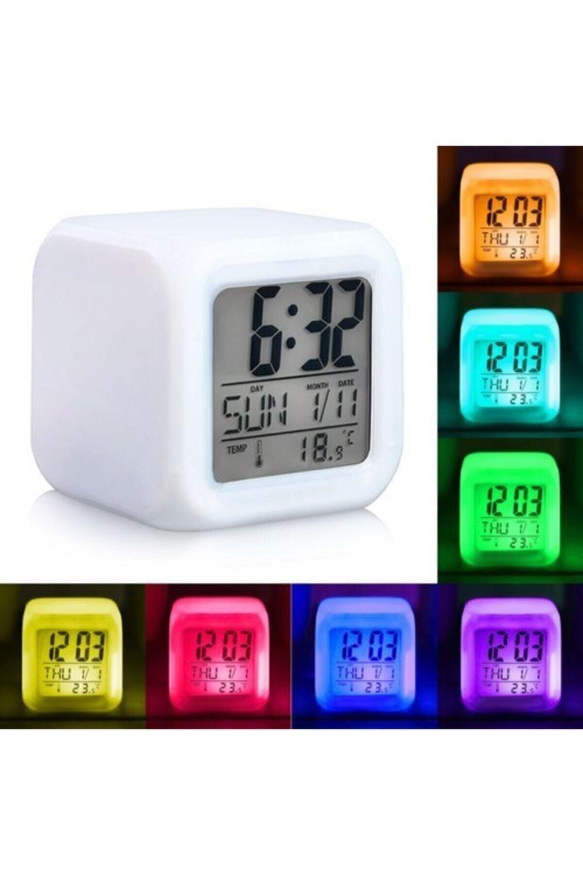 7 Colors Kids Room Xxl Alarm Digital Cube Alarm Clock 8x8x8 Cm Xxl - Swordslife