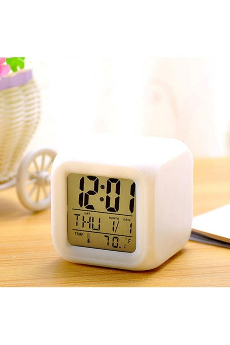 7 Colors Kids Room Xxl Alarm Digital Cube Alarm Clock 8x8x8 Cm Xxl - Swordslife