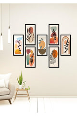 7 Pieces Bohemian Leaves Wall Decor - Painting Set for Living Room Living Bedroom Kitchen Office Entrance - Swordslife