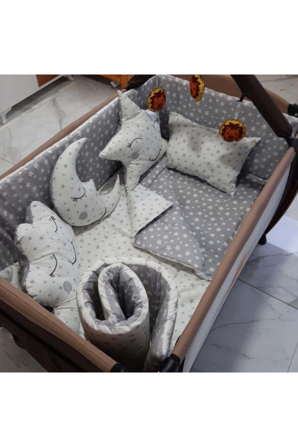 Gray Star Model Baby Sleeping Set, Suitable for 70x110 Park Beds, 10 pcs (CRAID NOT INCLUDED) - Swordslife