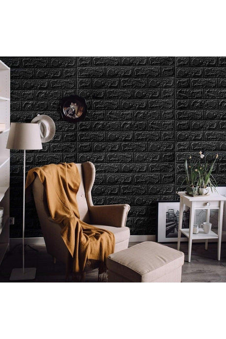 70x30 Cm Black Self Adhesive 3d Flexible Wallpaper Panel - Swordslife