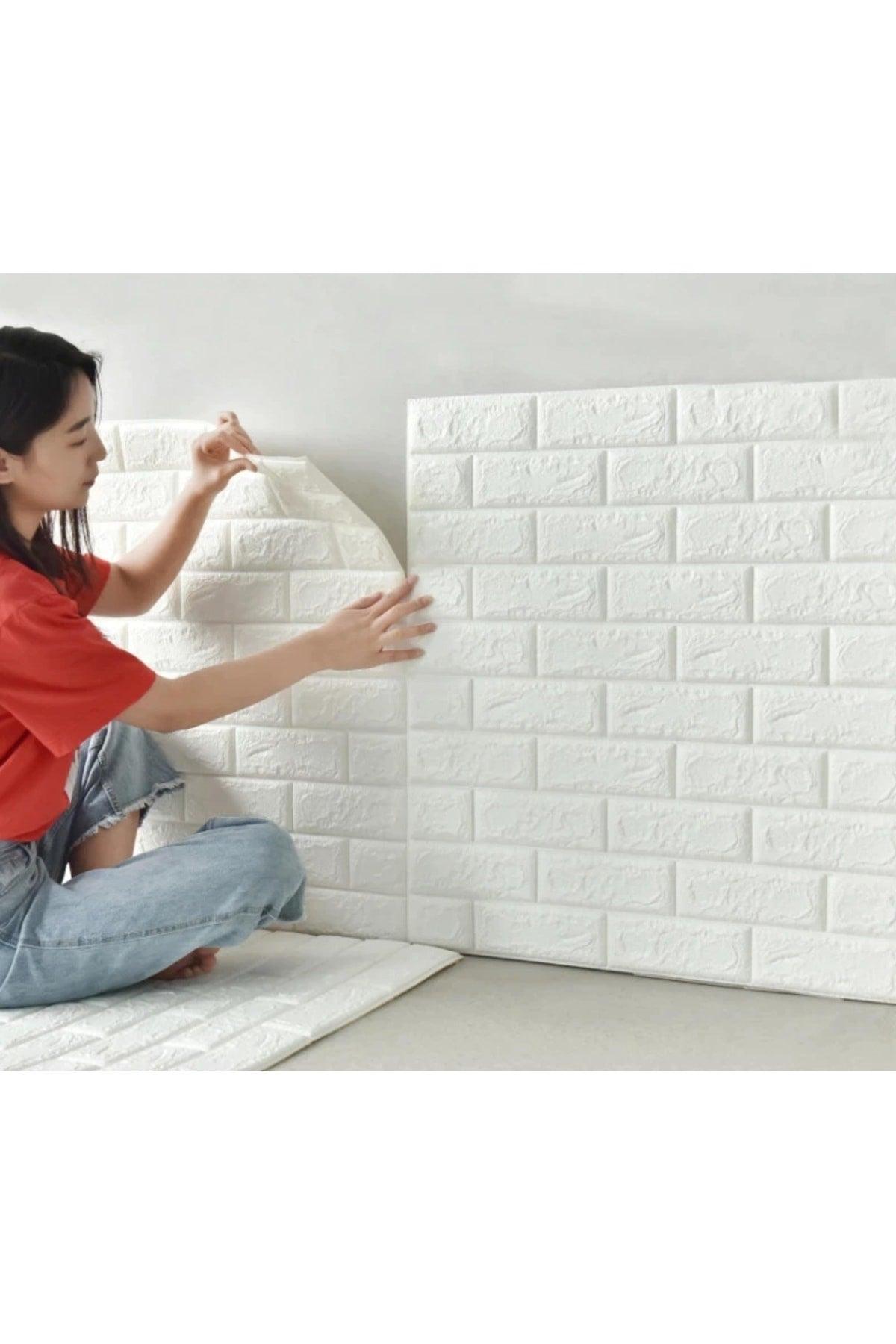 70x46 Cm Self Adhesive Flexible Foam Wallpaper Panel 3d Dimensional Brick Pattern - Swordslife