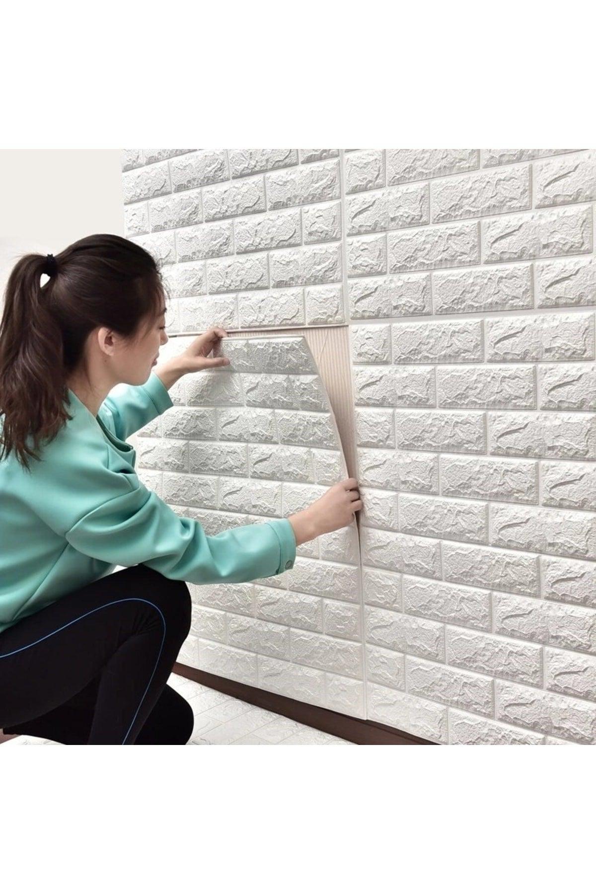 70x46 Cm Self Adhesive Flexible Foam Wallpaper Panel 3d Dimensional Brick Pattern - Swordslife