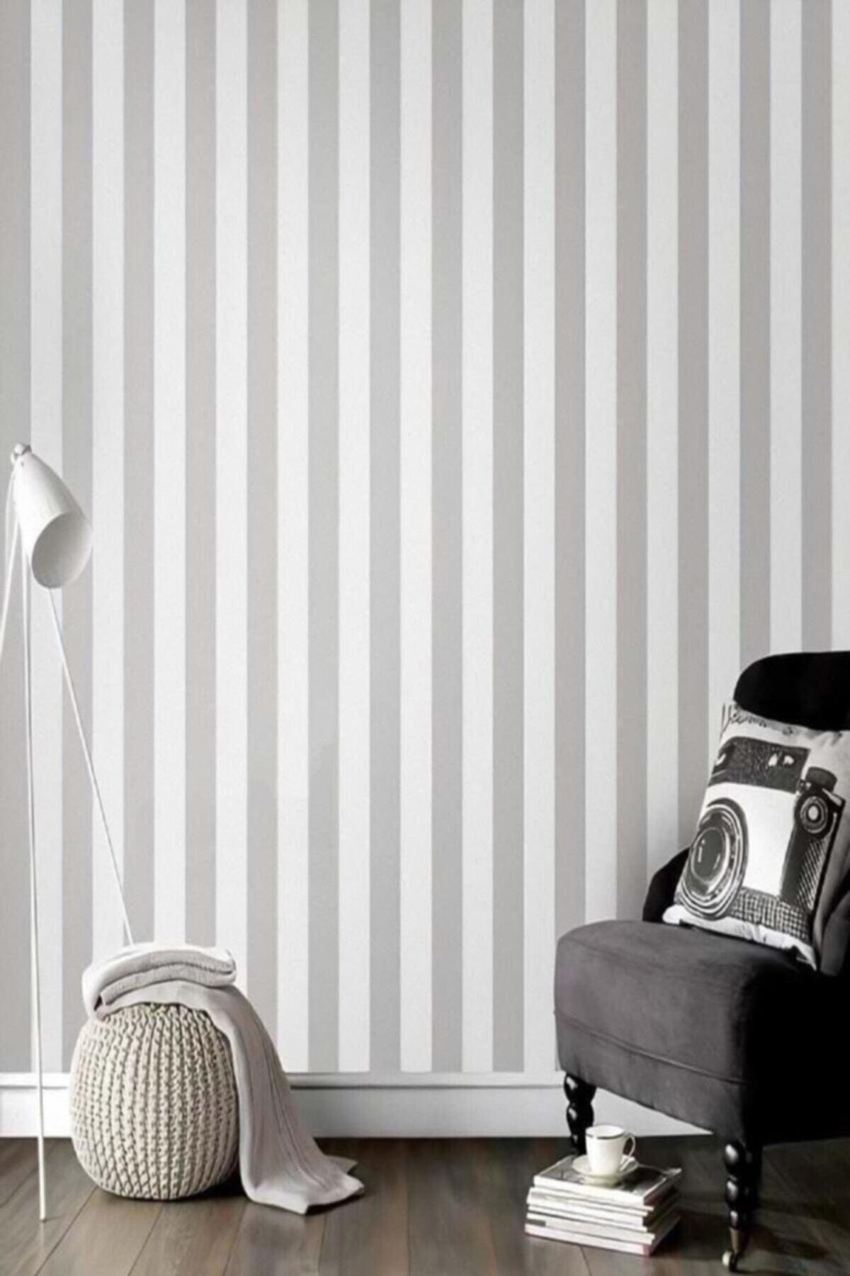 7940 Gray White Striped Wallpaper 5.33 M² - Swordslife