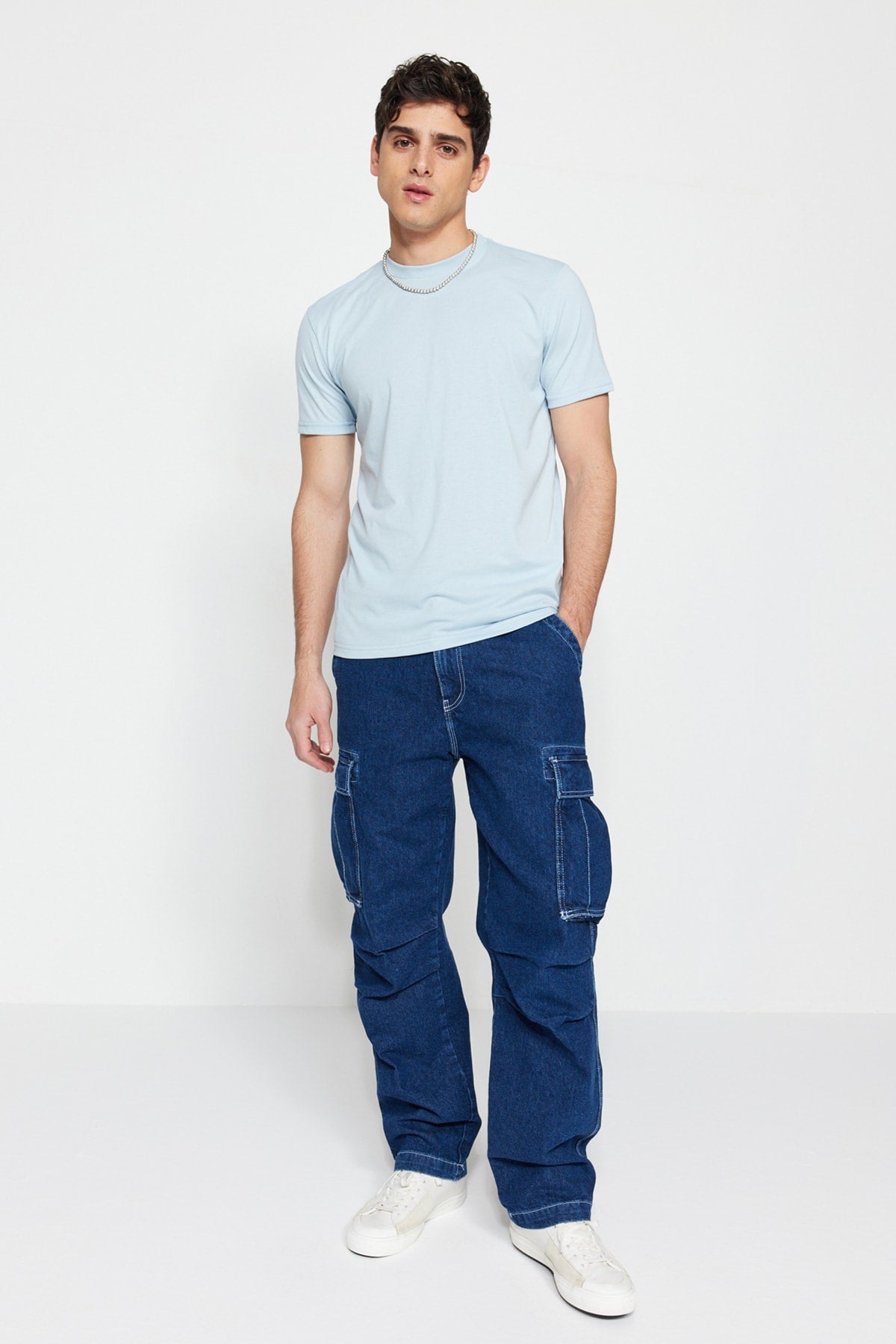 Dirty Blue Men'S Basic Regular/Normal Fit Crew Neck Short Sleeved T-Shirt Tmnss22Ts0271
