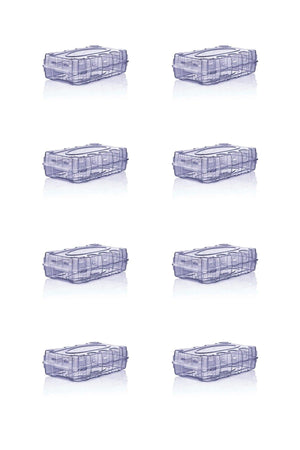 8 Pack Navy Blue Transparent Women's Shoe Box Premium - Swordslife