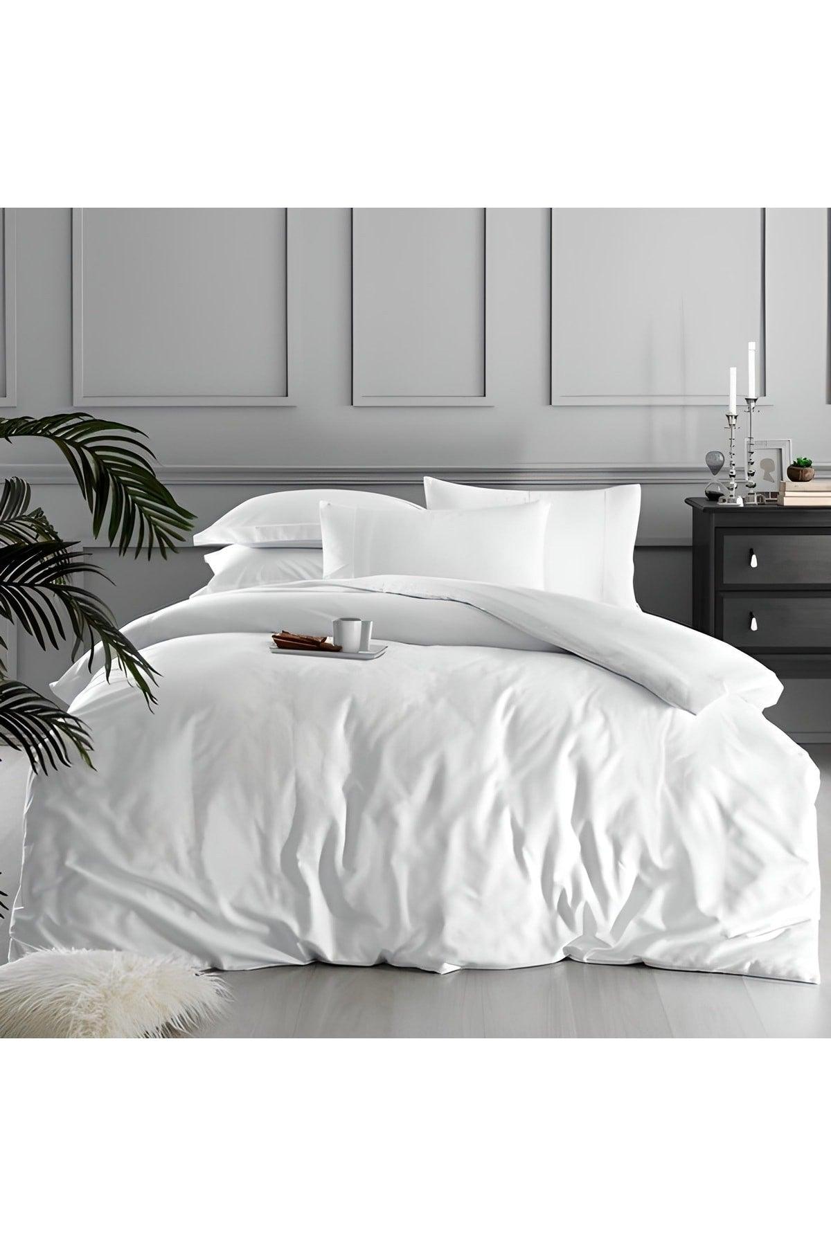 82 Wire 100% Organic Cotton Plain Satin Double Oversized King Size Duvet Cover Hotel Type - Swordslife