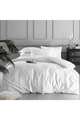 82 Wire 100% Organic Cotton Satin Plain Double Oversized Duvet Cover Set Hotel Type Lux - Swordslife