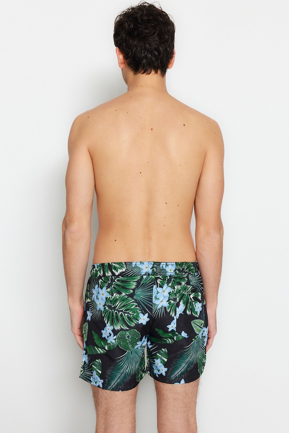 Black Men's Standard Size Swimwear Marine Shorts TMNSS23DS00012