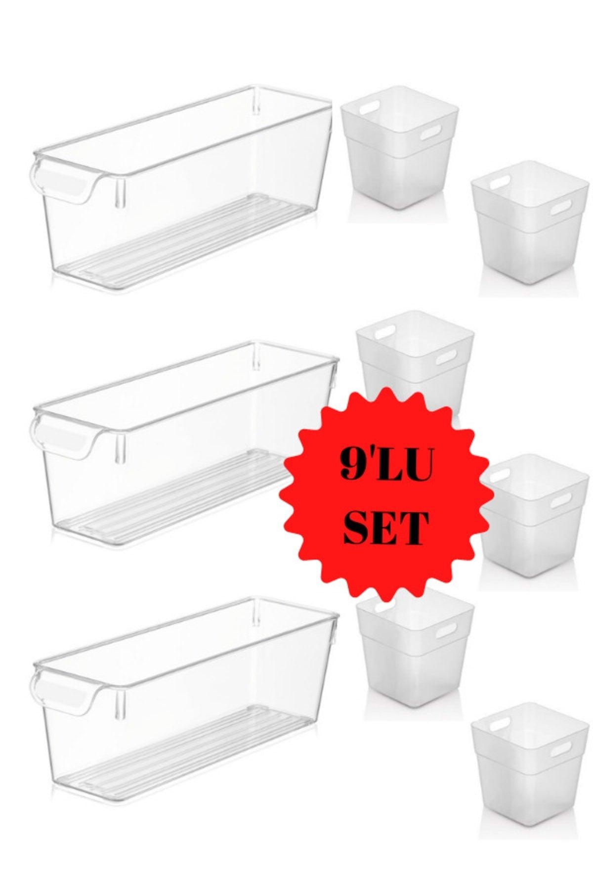 9 Piece Refrigerator & Cabinet Organizer, Organizer Box - Swordslife