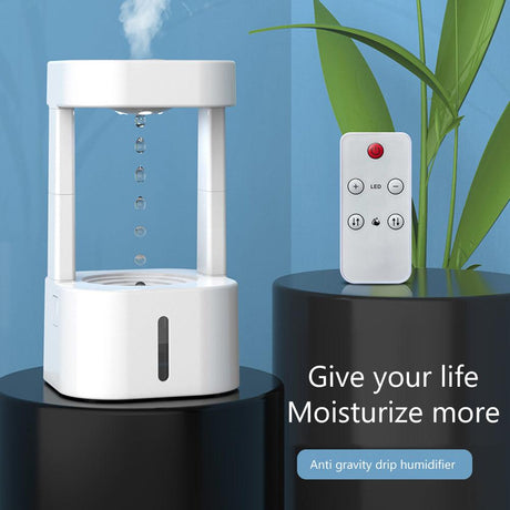 Creative Anti-gravity Water Drop Humidifier Air Conditioning Mist Spray Household Quiet Bedroom Office With 580ML Water Tank - Swordslife