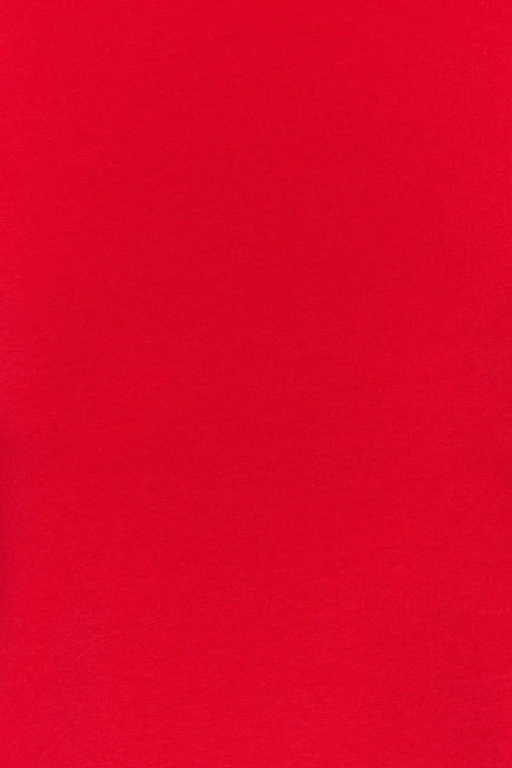 Red Low Back Crop Cotton Stretch Knitted Blouse TWOSS23BZ00912 - Swordslife