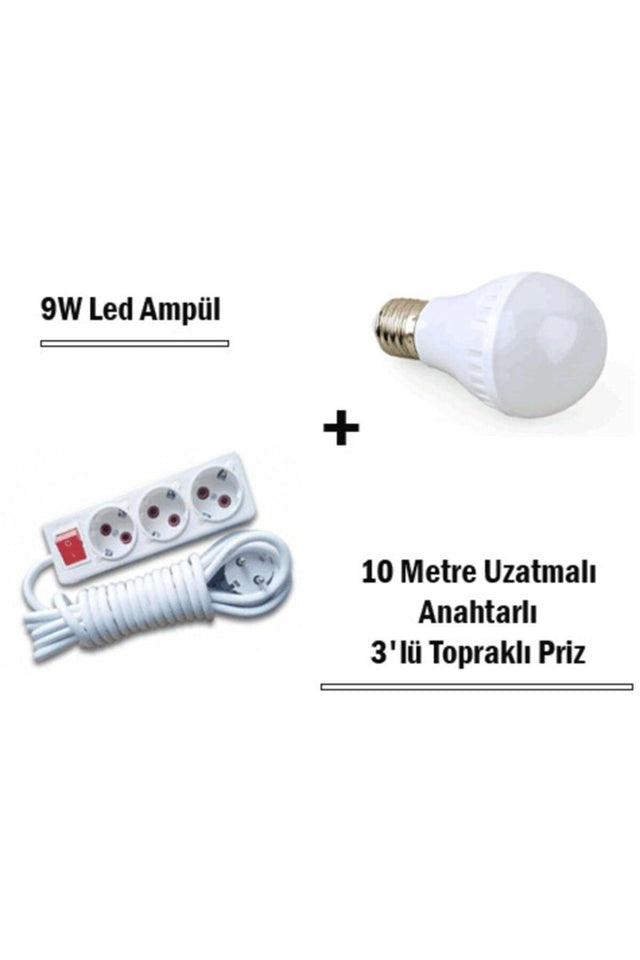 9w Led Bulb + 10 Meter Extension Switch