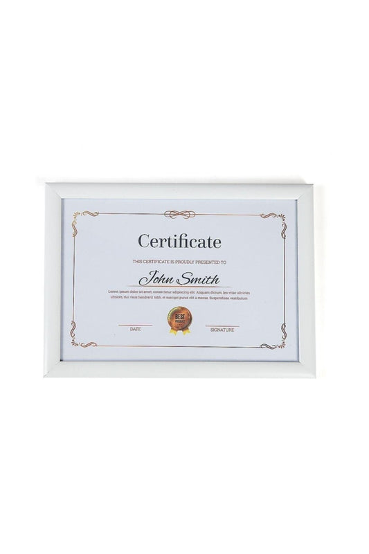 A4 Frame White Unbreakable Pvc Glass 21x30 For Certificate Diploma Document Photo 002 - Swordslife