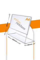 A4 L Type Horizontal Table Top Transparent Plexiglass