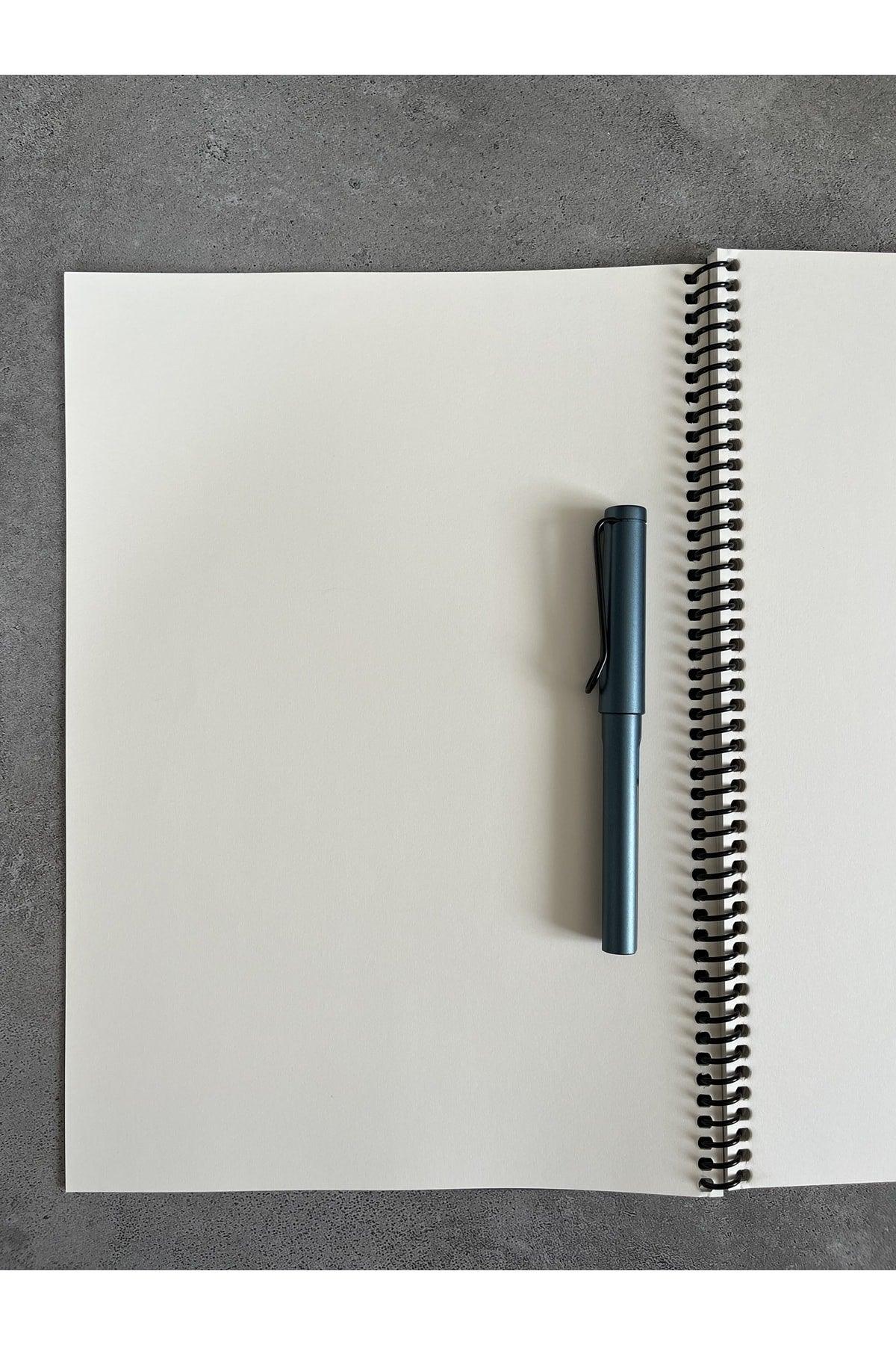 A4 Unlined Spiral Notebook (black cover)