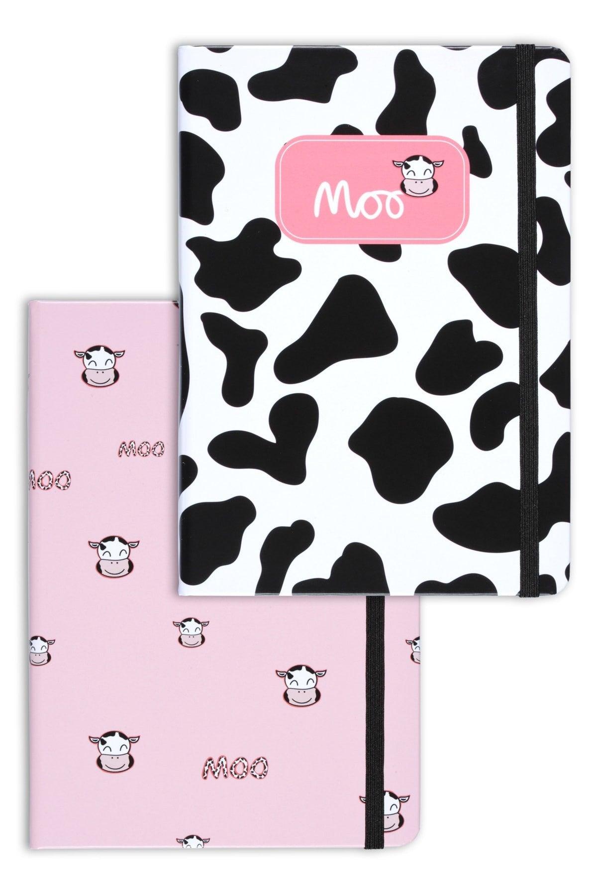 A5 Set of 2 Notebooks 15x21 Cm Dotted Cow