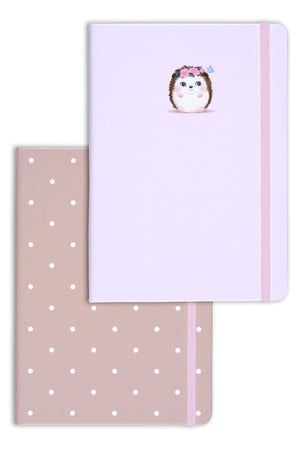 A5 Set Of 2 Notebooks 15x21 Cm Dotted Hedgehog
