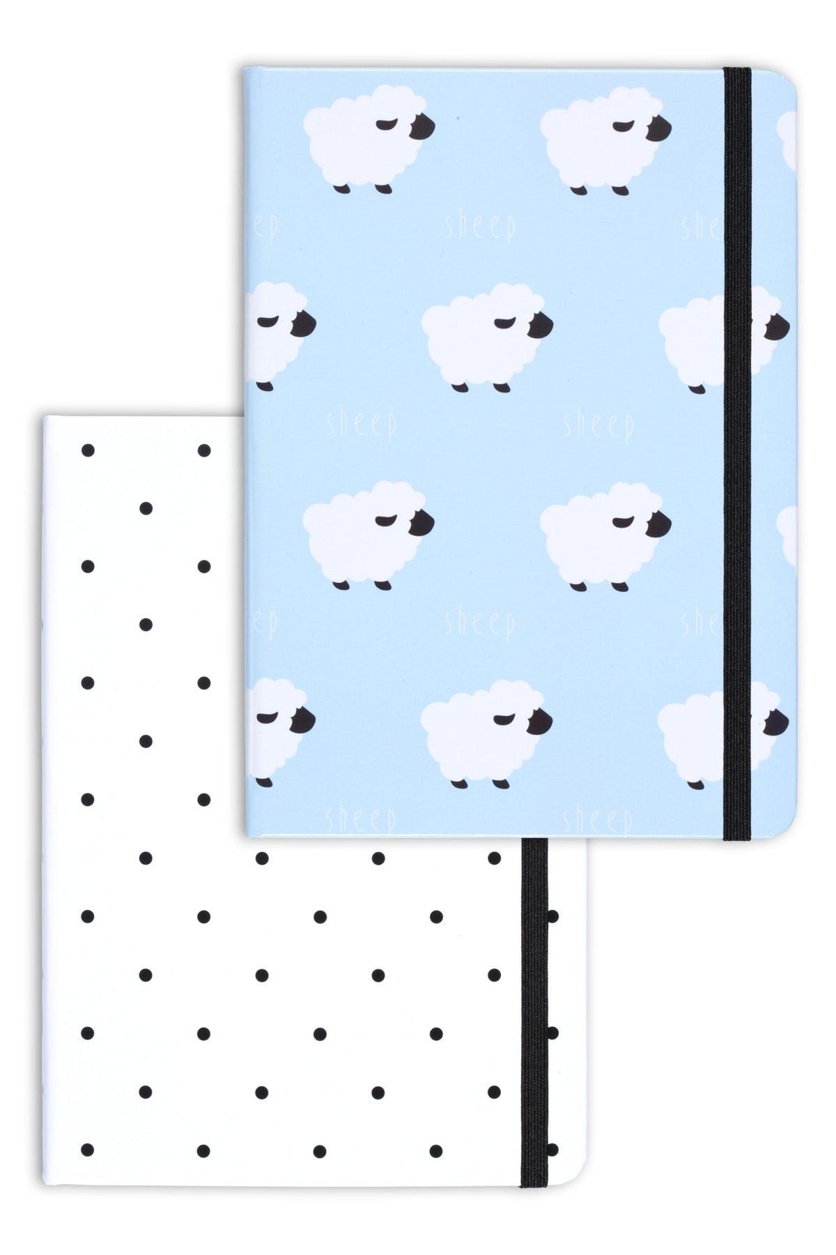 A5 Set of 2 Notebooks 15x21 Cm Dotted Lamb