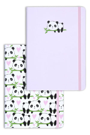 A5 Set of 2 Notebooks 15x21 Cm Dotted Panda
