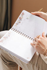 A5 Timeless Planner Agenda Claret Red Flowers