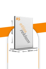 A5 T Type Vertical Table Top 2.8 Mm Transparent