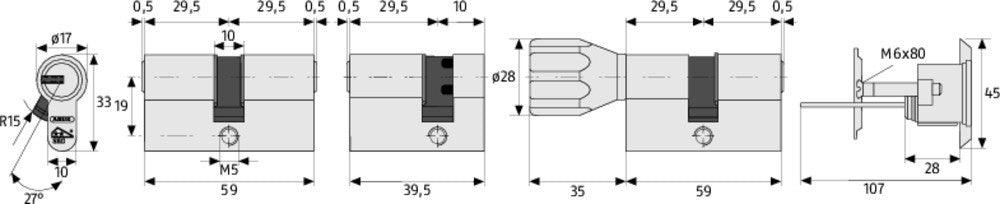 ABUS DPZ EC660 40-40 VS N+G - Swordslife