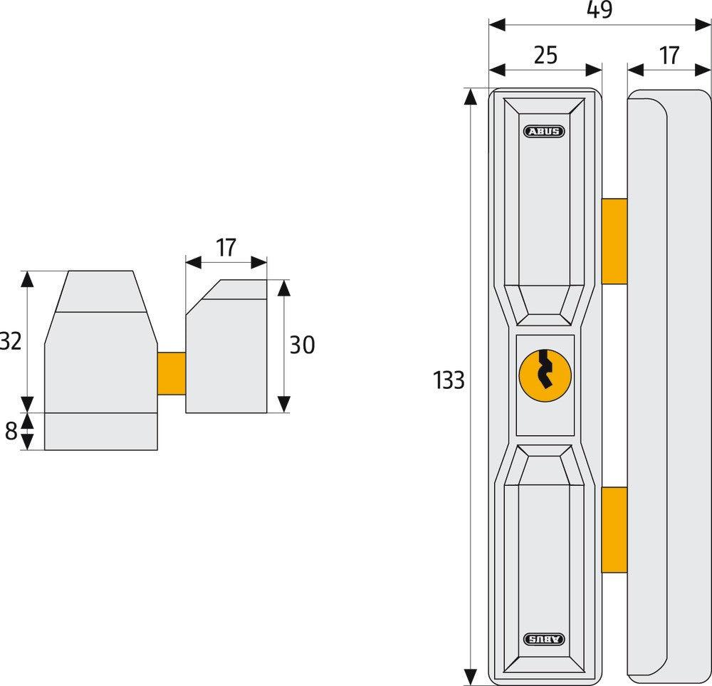 ABUS / Window lock / DF88 / brown / GL AL0089 - Swordslife